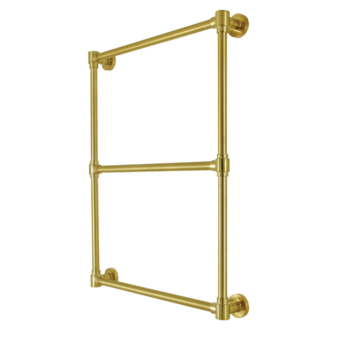 Kingston Brass DTM322437 Gallant 24" x 32" Brass Wall Mount 3-Tier Towel Rack, Brushed Brass