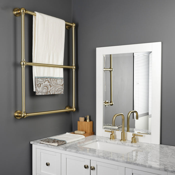 Kingston Brass DTM32243BB Palatine 24" x 32" Brass Wall Mount 3-Tier Towel Rack, Brushed Brass