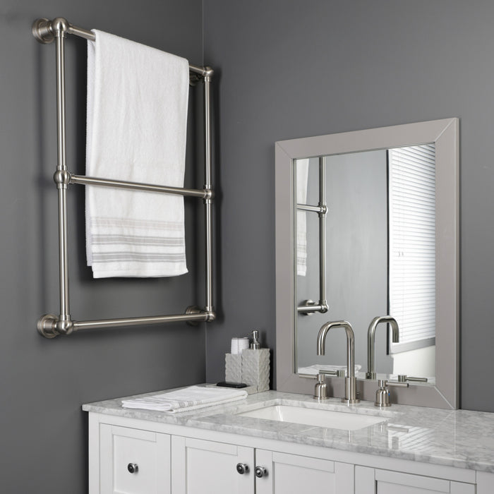 Kingston Brass DTM32243BN Palatine 24" x 32" Brass Wall Mount 3-Tier Towel Rack, Brushed Nickel