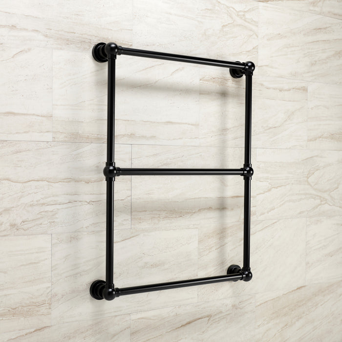 Kingston Brass DTM32243MB Palatine 24" x 32" Brass Wall Mount 3-Tier Towel Rack, Matte Black