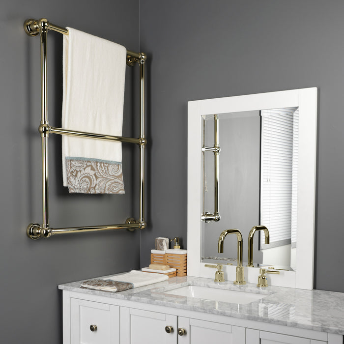 Kingston Brass DTM32243PB Palatine 24" x 32" Brass Wall Mount 3-Tier Towel Rack, Polished Brass
