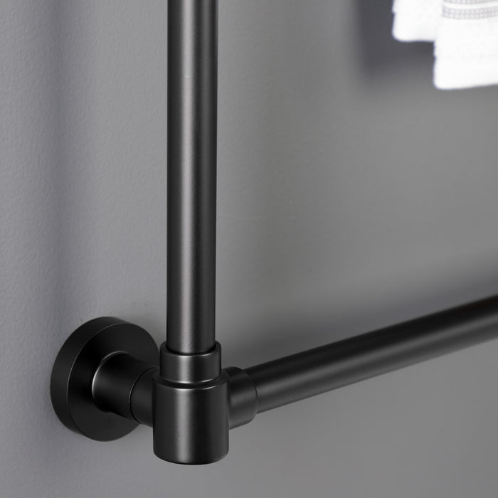 Kingston Brass DTM323030 Gallant 30" x 32" Brass Wall Mount 3-Tier Towel Rack, Matte Black