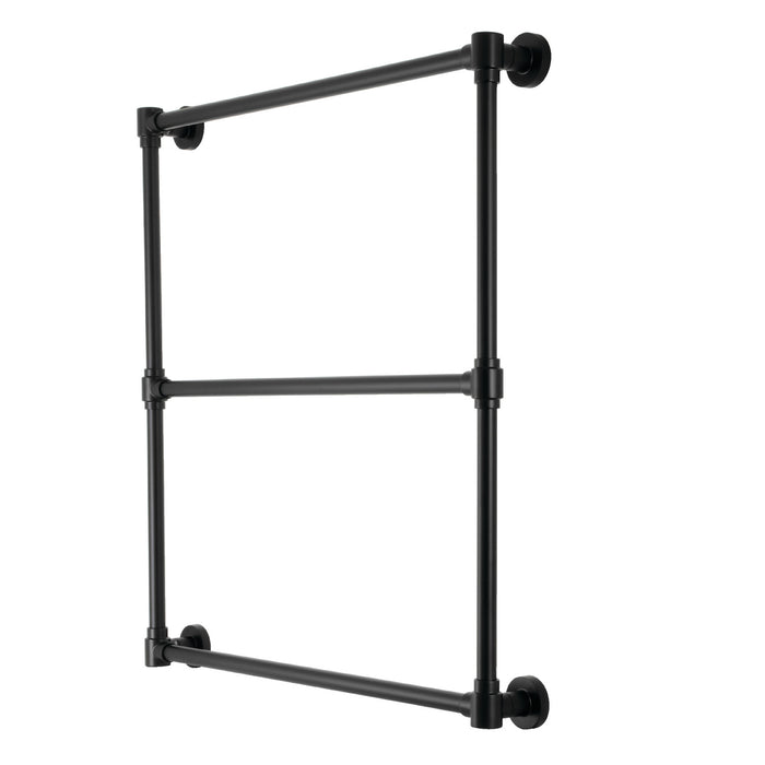 Kingston Brass DTM323030 Gallant 30" x 32" Brass Wall Mount 3-Tier Towel Rack, Matte Black