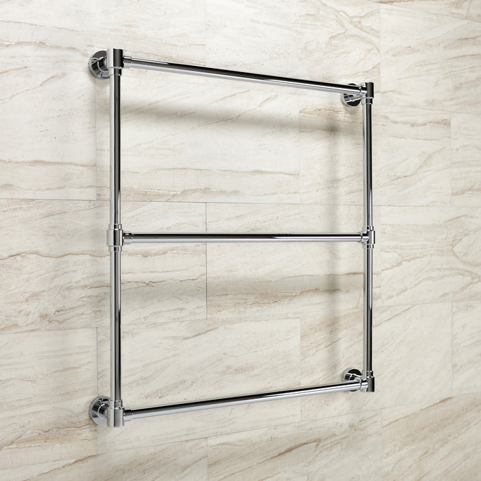 Kingston Brass DTM323031 Gallant 30" x 32" Brass Wall Mount 3-Tier Towel Rack, Polished Chrome