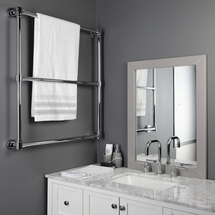 Kingston Brass DTM323031 Gallant 30" x 32" Brass Wall Mount 3-Tier Towel Rack, Polished Chrome