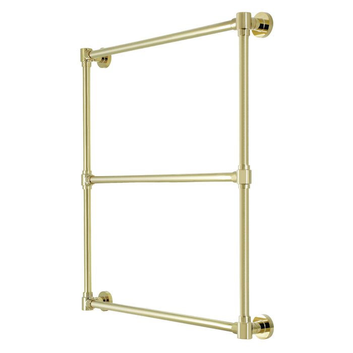 Kingston Brass DTM323032 Gallant 30" x 32" Brass Wall Mount 3-Tier Towel Rack, Polished Brass