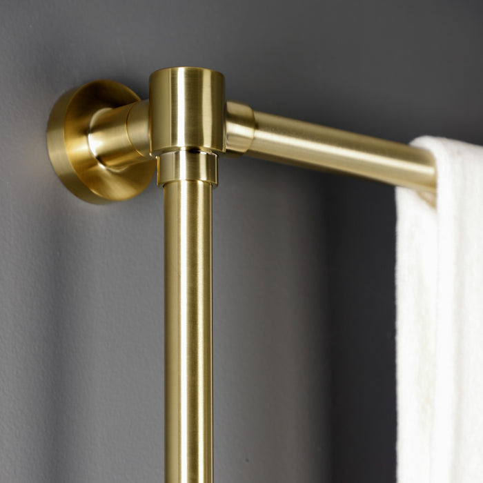 Kingston Brass DTM323037 Gallant 30" x 32" Brass Wall Mount 3-Tier Towel Rack, Brushed Brass