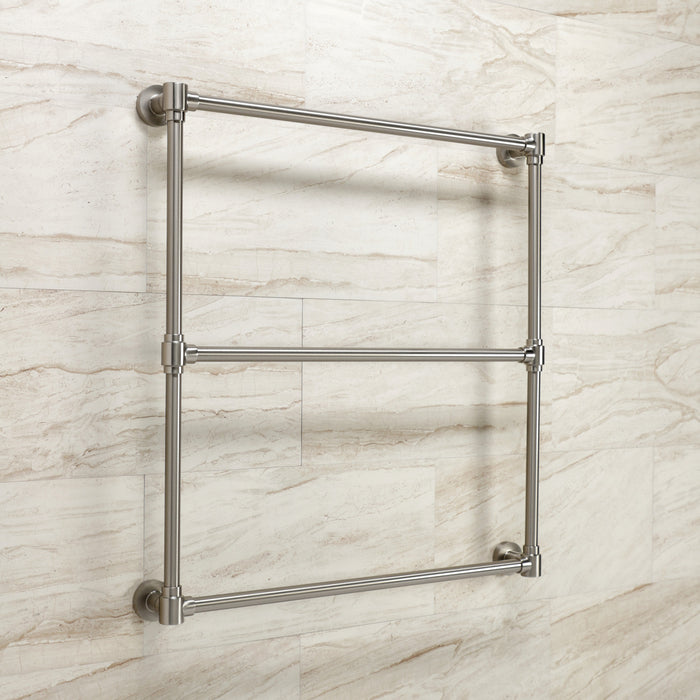 Kingston Brass DTM323038 Gallant 30" x 32" Brass Wall Mount 3-Tier Towel Rack, Brushed Nickel