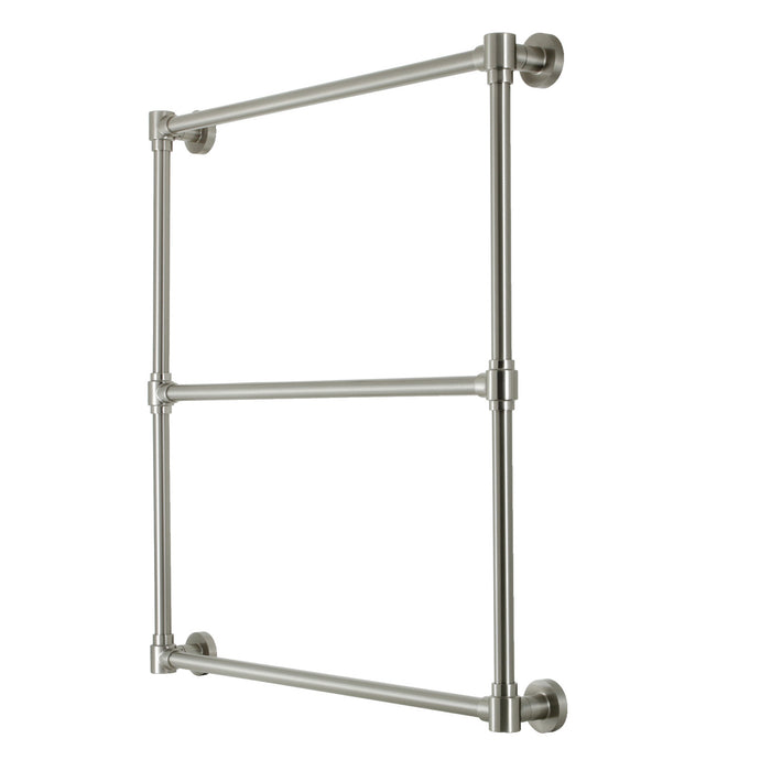 Kingston Brass DTM323038 Gallant 30" x 32" Brass Wall Mount 3-Tier Towel Rack, Brushed Nickel