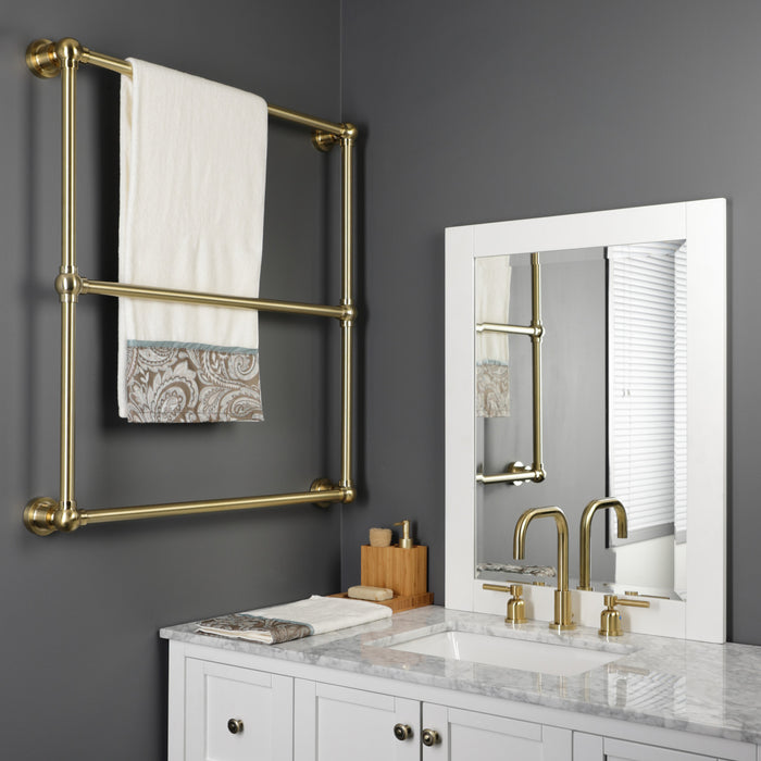 Kingston Brass DTM32303BB Palatine 30" x 32" Brass Wall Mount 3-Tier Towel Rack, Brushed Brass