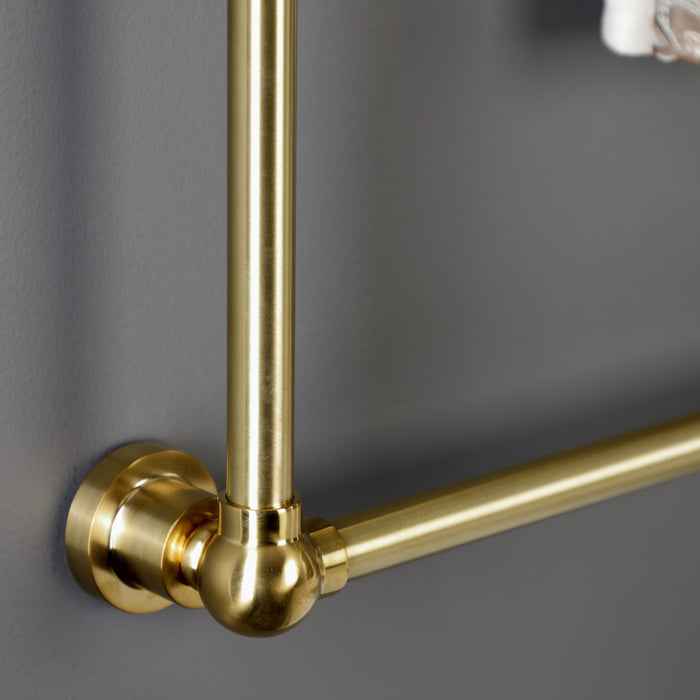Kingston Brass DTM32303BB Palatine 30" x 32" Brass Wall Mount 3-Tier Towel Rack, Brushed Brass