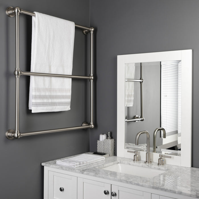 Kingston Brass DTM32303BN Palatine 30" x 32" Brass Wall Mount 3-Tier Towel Rack, Brushed Nickel