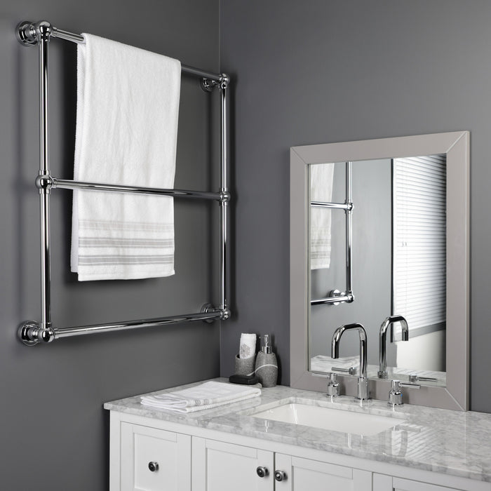 Kingston Brass DTM32303CP Palatine 30" x 32" Brass Wall Mount 3-Tier Towel Rack, Polished Chrome