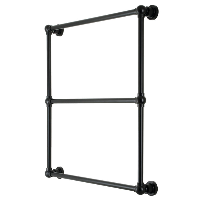 Kingston Brass DTM32303MB Palatine 30" x 32" Brass Wall Mount 3-Tier Towel Rack, Matte Black