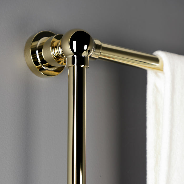 Kingston Brass DTM32303PB Palatine 30" x 32" Brass Wall Mount 3-Tier Towel Rack, Polished Brass
