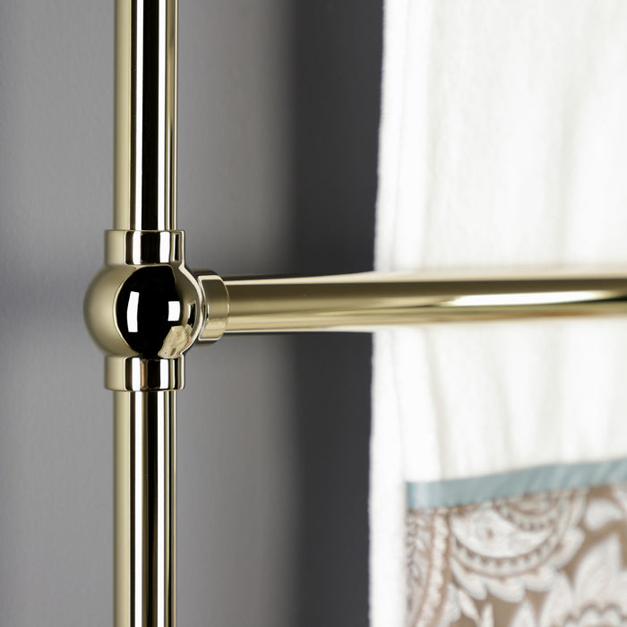 Kingston Brass DTM32303PB Palatine 30" x 32" Brass Wall Mount 3-Tier Towel Rack, Polished Brass