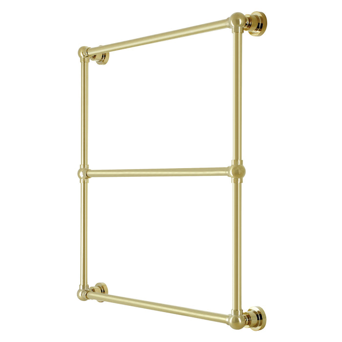 Kingston Brass DTM32303PB Palatine 30" x 32" Brass Wall Mount 3-Tier Towel Rack, Polished Brass