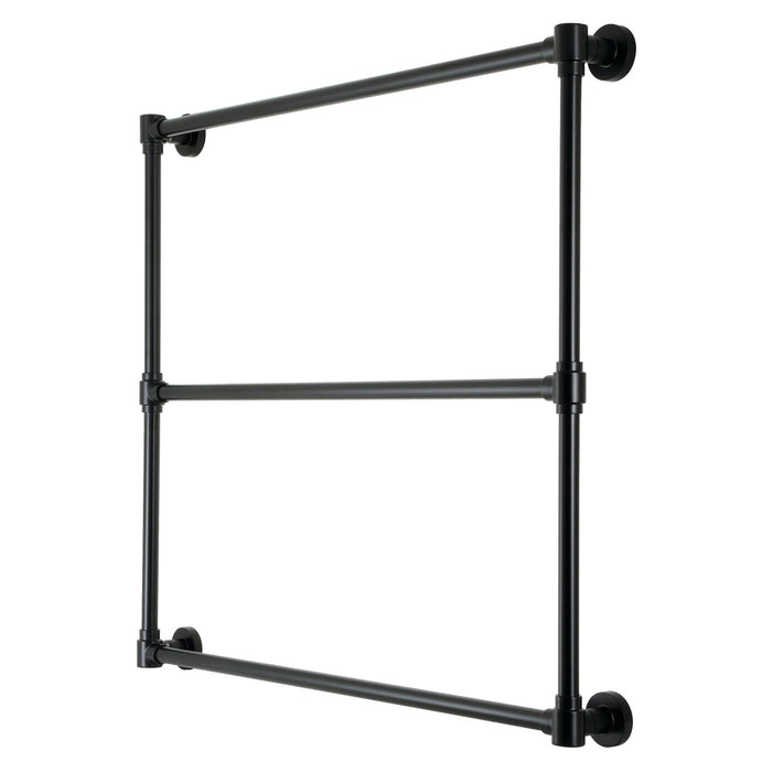 Kingston Brass DTM323630 Gallant 36" x 32" Brass Wall Mount 3-Tier Towel Rack, Matte Black