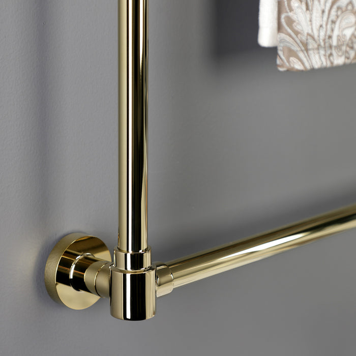 Kingston Brass DTM323632 Gallant 36" x 32" Brass Wall Mount 3-Tier Towel Rack, Polished Brass