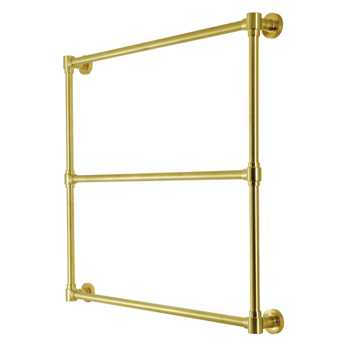 Kingston Brass DTM323637 Gallant 36" x 32" Brass Wall Mount 3-Tier Towel Rack, Brushed Brass