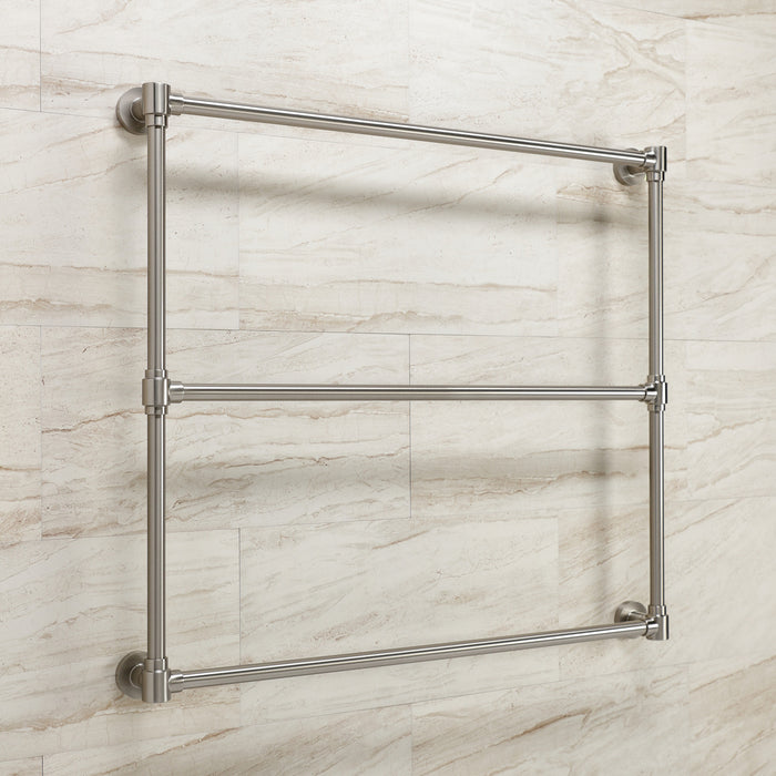 Kingston Brass DTM323638 Gallant 36" x 32" Brass Wall Mount 3-Tier Towel Rack, Brushed Nickel