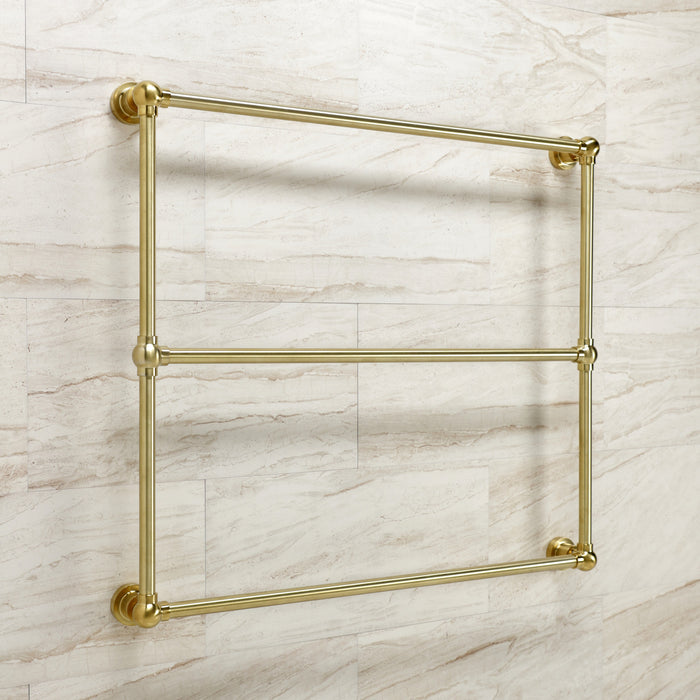 Kingston Brass DTM32363BB Palatine 36" x 32" Brass Wall Mount 3-Tier Towel Rack, Brushed Brass