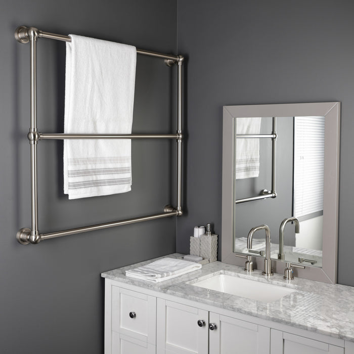 Kingston Brass DTM32363BN Palatine 36" x 32" Brass Wall Mount 3-Tier Towel Rack, Brushed Nickel