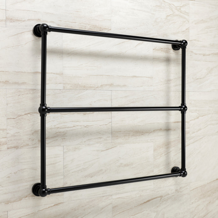 Kingston Brass DTM32363MB Palatine 36" x 32" Brass Wall Mount 3-Tier Towel Rack, Matte Black