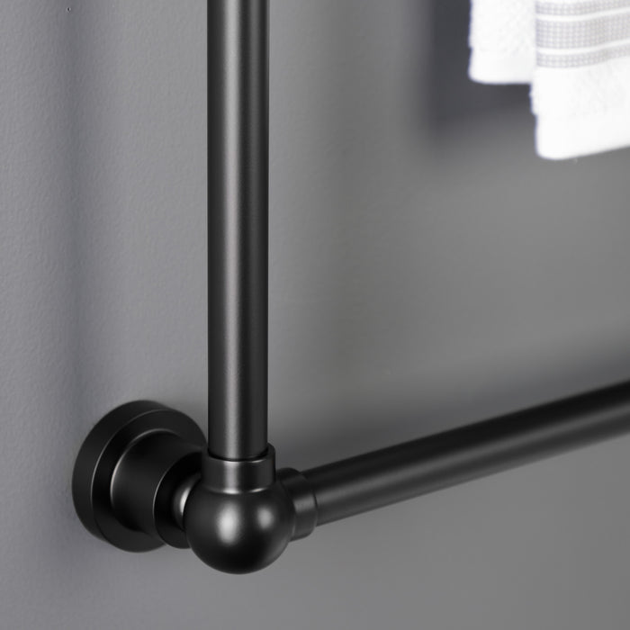 Kingston Brass DTM32363MB Palatine 36" x 32" Brass Wall Mount 3-Tier Towel Rack, Matte Black