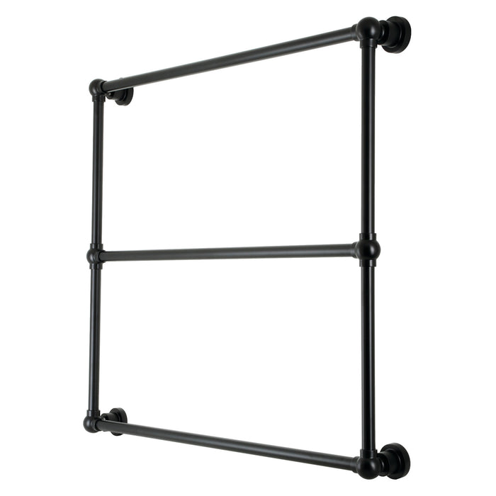 Kingston Brass DTM32363MB Palatine 36" x 32" Brass Wall Mount 3-Tier Towel Rack, Matte Black