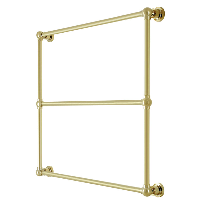 Kingston Brass DTM32363PB Palatine 36" x 32" Brass Wall Mount 3-Tier Towel Rack, Polished Brass