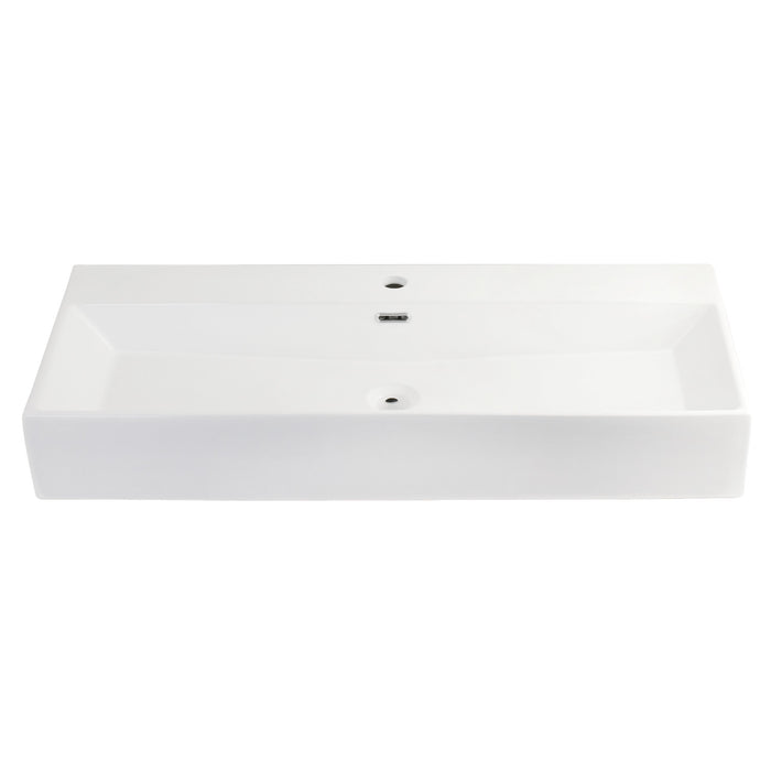 Fauceture EV3916 Camilla 39" Porcelain Rectangular Vessel Sink (Single-Hole), White