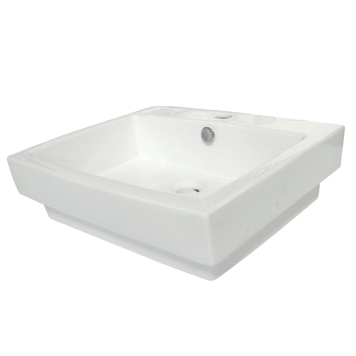 Fauceture EV4024 Plaza 24" Ceramic Rectangular Semi-Recessed Vessel Sink, White