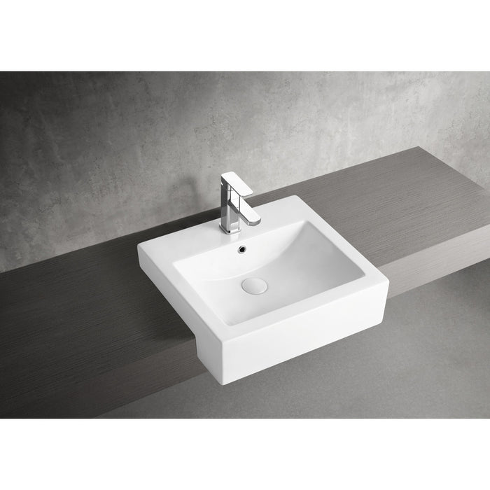 Fauceture EV4034 Concord Semi-Recessed Bathroom Sink, White