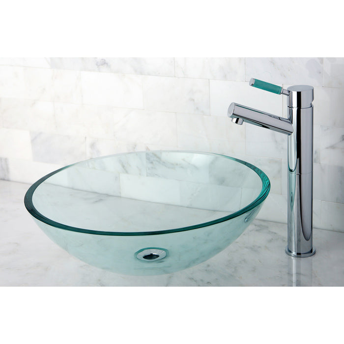 Fauceture EVSPCC1 Templeton 16-1/2" Tempered Glass Round Vessel Sink, Crystal Clear