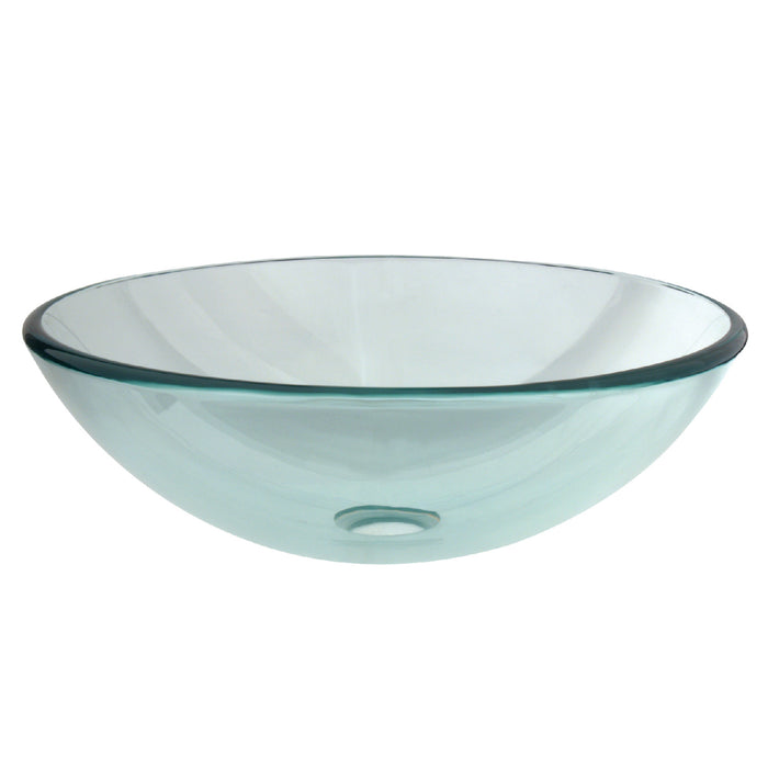 Fauceture EVSPCC1 Templeton 16-1/2" Tempered Glass Round Vessel Sink, Crystal Clear