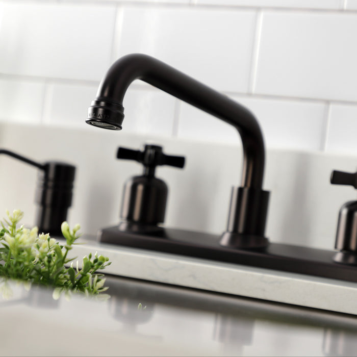 Kingston Brass FB2135ZX Millennium Double-Handle 8" Centerset Kitchen Faucet, Oil Rubbed Bronze