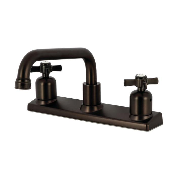 Kingston Brass FB2135ZX Millennium Double-Handle 8" Centerset Kitchen Faucet, Oil Rubbed Bronze