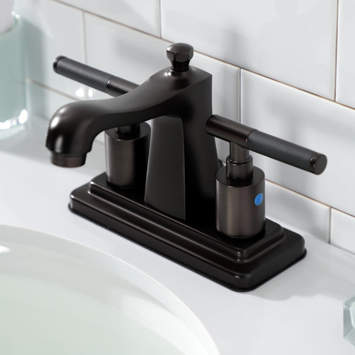 Kingston Brass FB4645CKL Kaiser Double-Handle 4" Centerset Bathroom Faucet with Pop-Up Drain, Oil Rubbed Bronze