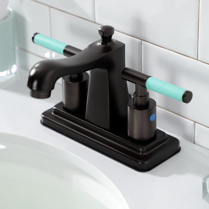 Kingston Brass FB4645CKL Kaiser Double-Handle 4" Centerset Bathroom Faucet with Pop-Up Drain, Oil Rubbed Bronze