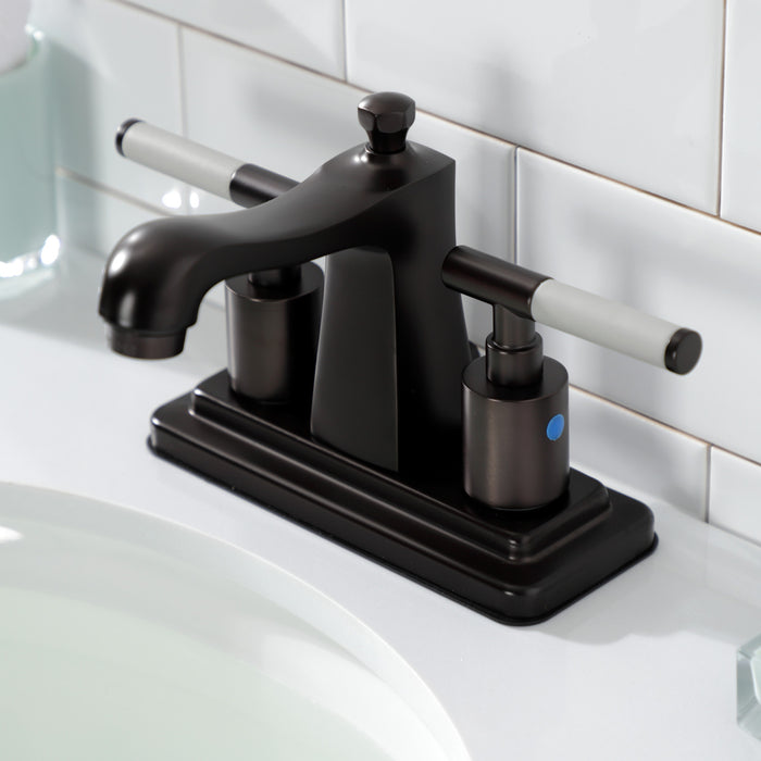 Kingston Brass FB4645CKL Kaiser Double-Handle 4" Centerset Bathroom Faucet with Pop-Up Drain, Oil Rubbed Bronze