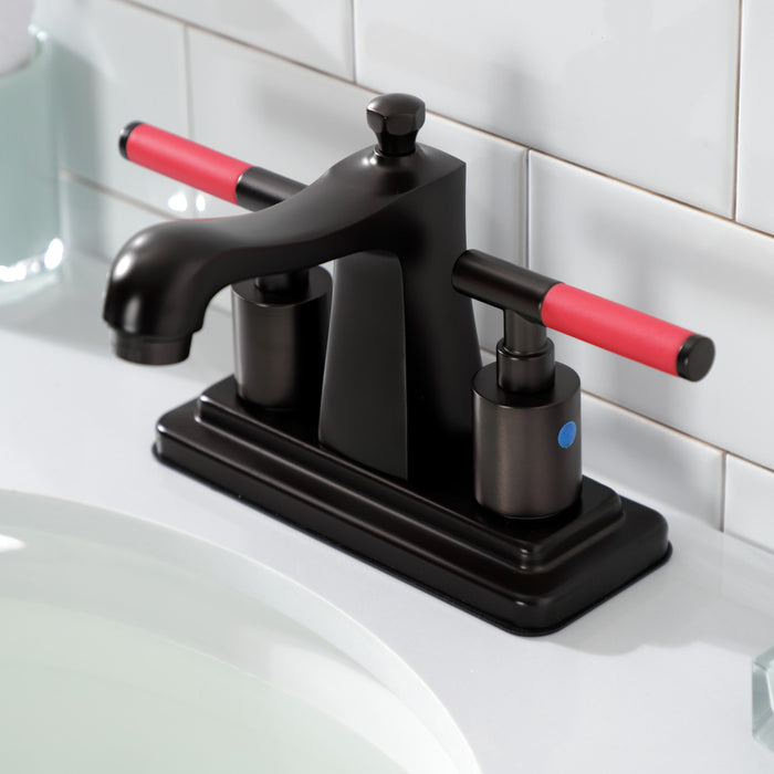 Kingston Brass FB4645CKL Kaiser Double-Handle 4" Centerset Bathroom Faucet with Pop-Up Drain, Oil Rubbed Bronze