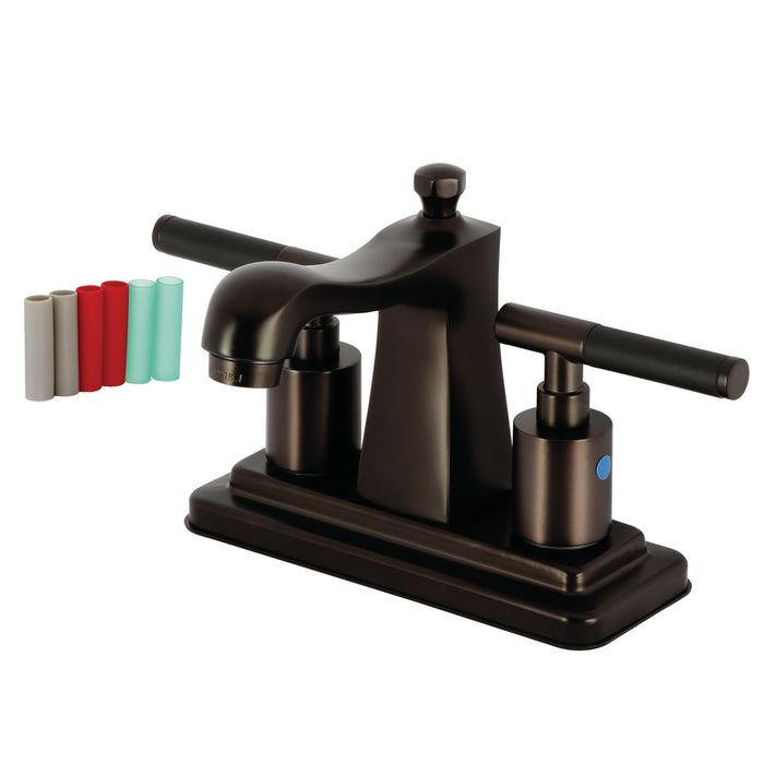 Kingston Brass FB4645CKL Kaiser Double-Handle 4" Centerset Bathroom Faucet with Pop-Up Drain, Oil Rubbed Bronze