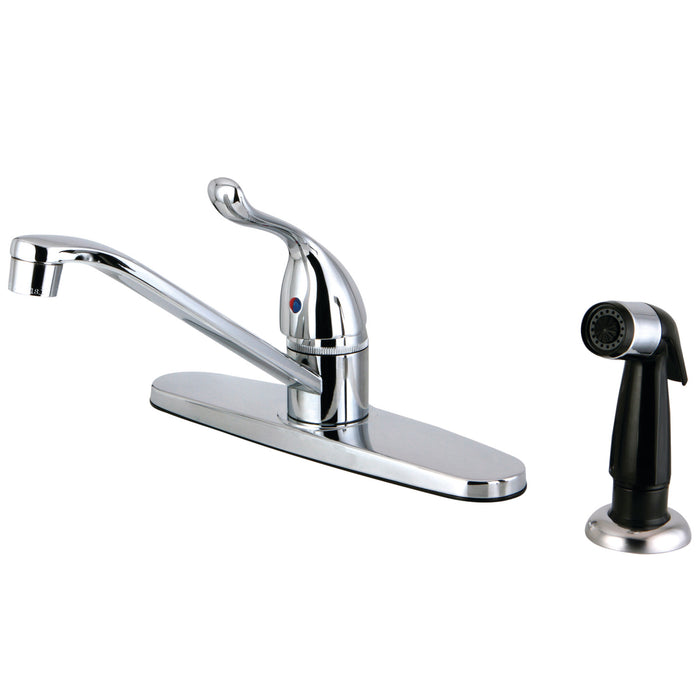 Kingston Brass FB5571YL Yosemite Single Handle 8-Inch Centerset Kitchen Faucet with Sprayer, Polished Chrome