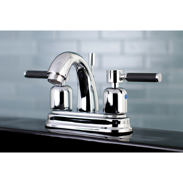 Kingston Brass FB5611DKL Kaiser Double-Handle 4" Centerset Bathroom Faucet with Pop-Up Drain, Polished Chrome