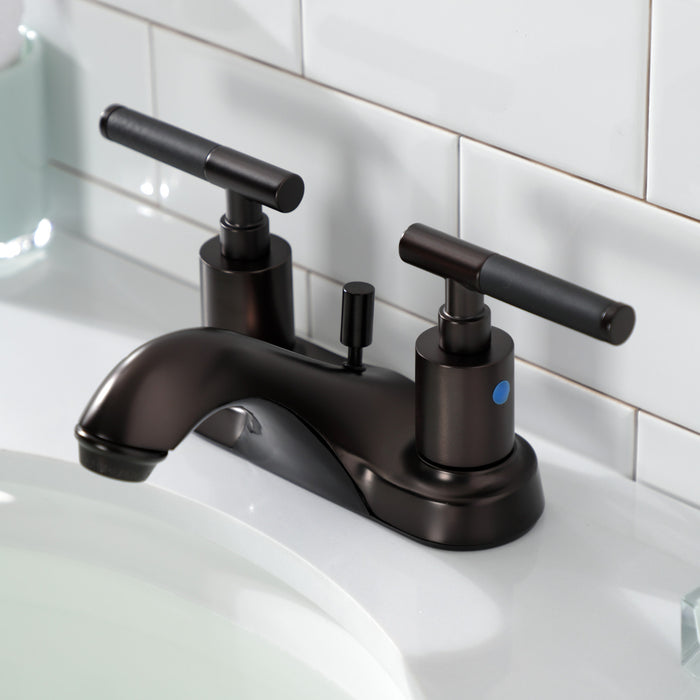 Kingston Brass FB5625CKL Kaiser Double-Handle 4" Centerset Bathroom Faucet with Pop-Up Drain, Oil Rubbed Bronze