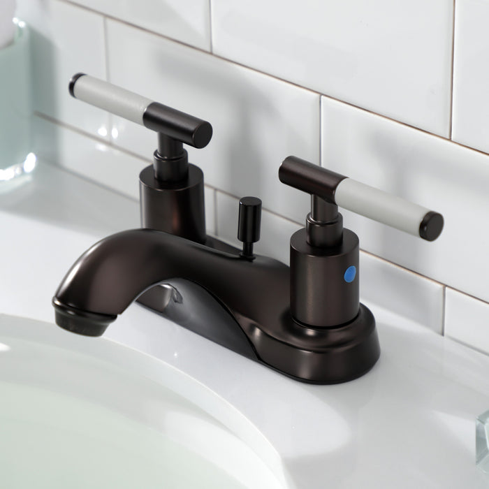 Kingston Brass FB5625CKL Kaiser Double-Handle 4" Centerset Bathroom Faucet with Pop-Up Drain, Oil Rubbed Bronze