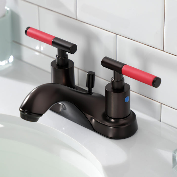 Kingston Brass FB5625CKL Kaiser Double-Handle 4" Centerset Bathroom Faucet with Pop-Up Drain, Oil Rubbed Bronze