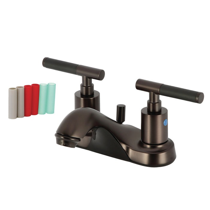 Kingston Brass FB5625CKL Kaiser Double-Handle 4" Centerset Bathroom Faucet with Pop-Up Drain, Oil Rubbed Bronze