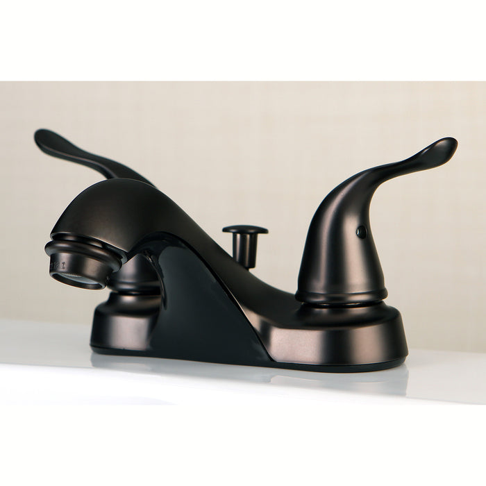 Kingston Brass FB5625YL Yosemite Double-Handle 4" Centerset Bathroom Faucet with Pop-Up Drain, Oil Rubbed Bronze